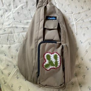 KAVU rope sling bag with custom cactus patch